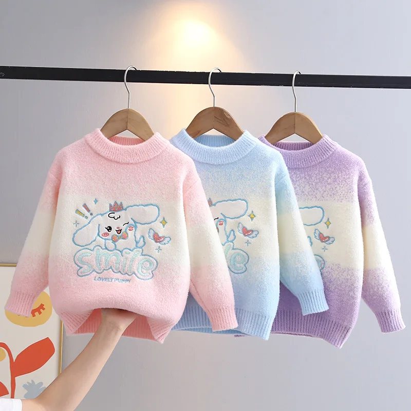 

Cinnamoroll Anime Kawaii Sanrio Ins Fashion Warm Long Sleeve Sweater Cute Cartoon Knitwear Shirt Hooded Clothing Gifts Toys