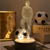 Football pattern LED night light, warm-colored light, USB plug, birthday gift, party decoration. Suitable for bedrooms and bars.