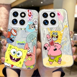 Cute S-SpongeBobs Cartoon Gradient Phone Case for Xiaomi Poco X6 X3 F6 M6 M4 Pro C61 13T 14T 11 Lite Hard Shockproof Matte Cover