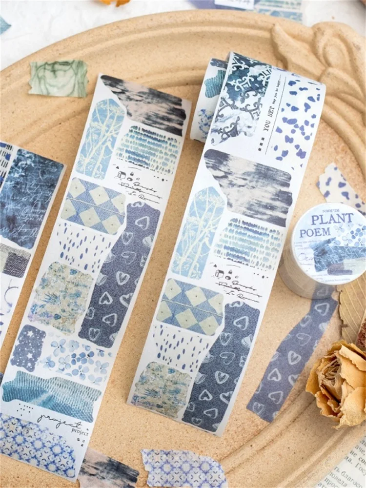 Rouleau de ruban Washi sur texte de style rétro, 50mm x 200cm/rouleau, thème manuscrit, Collage, Journal indésirable, décoration de fond, autocollant pour scrapbook, DIY bricolage