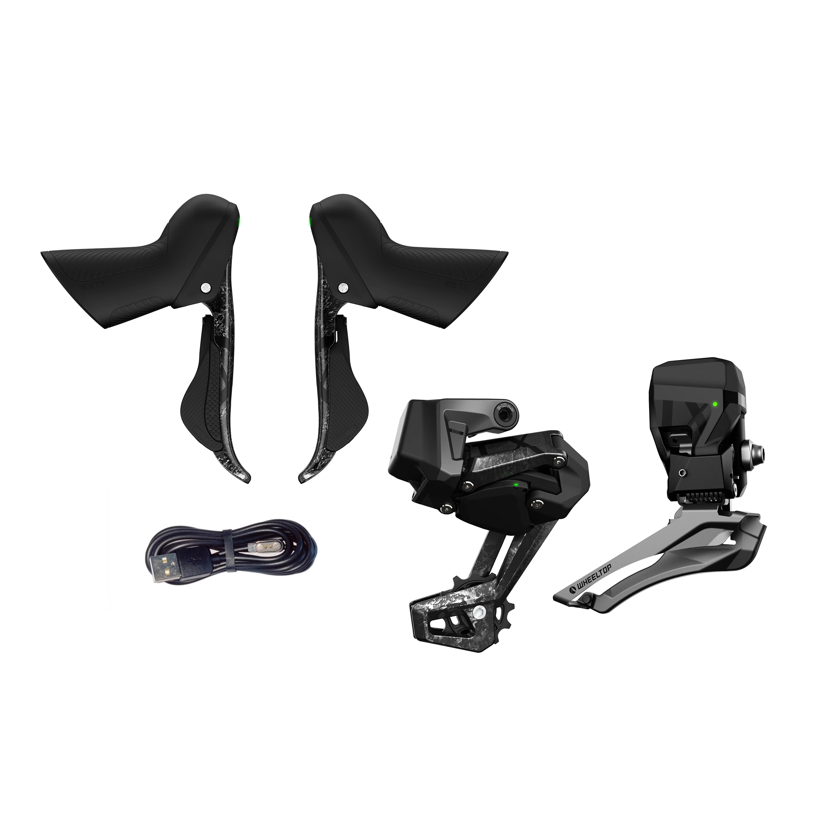 WHEELTOP EDS TX RA6000 Electronic Wireless Shifting Groupset,Cable Brake Version , 3-14 Speed Shifter + Rear Derailleur