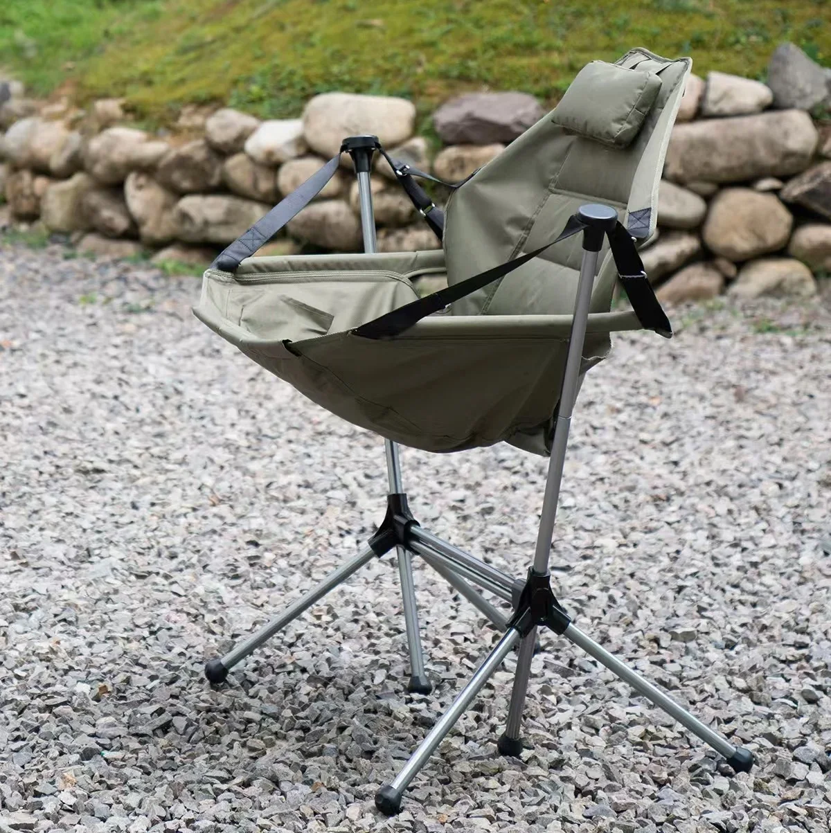 Manufacturer wholesale lightweight Portable Outdoor Camping Folding Chairs Grey camping chair rocking For Garden beach fishing