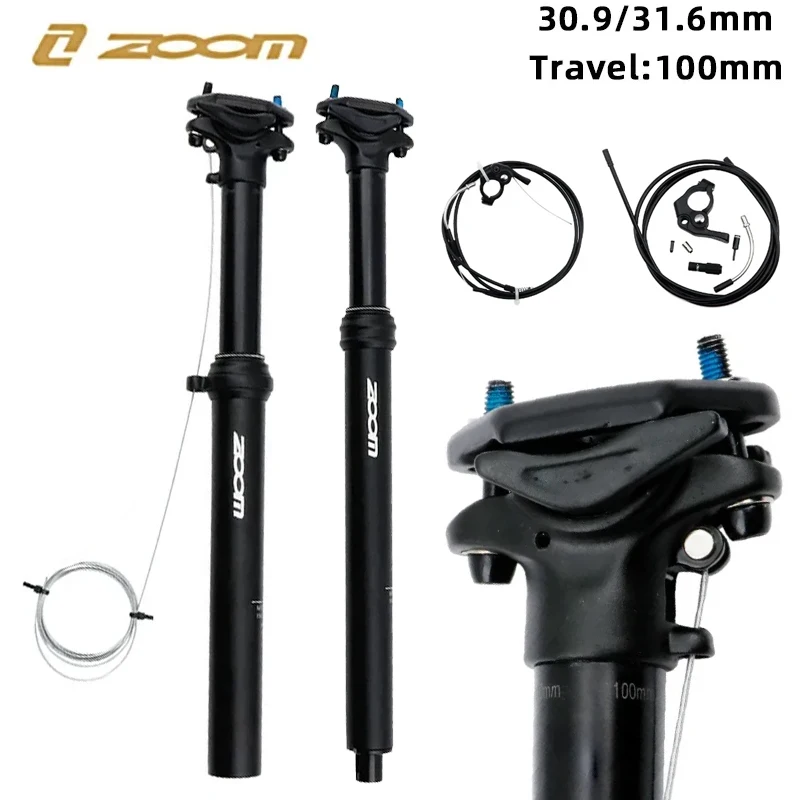 

ZOOM Bicycle Seatpost 30.9-31.6mm | Internal/External Routing Control with Tool-Free Adjustment for MTB Bicycle components