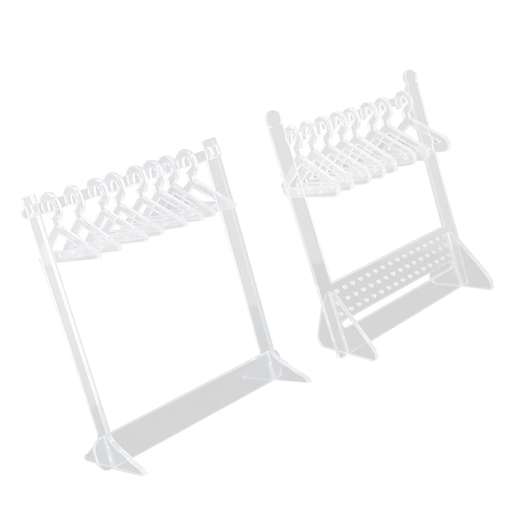 

2 Sets Acrylic Jewelry Display Rack Earring Necklace Holder Organizer Stand Desktop Home Clothes Hanger Shape Earring Holder For