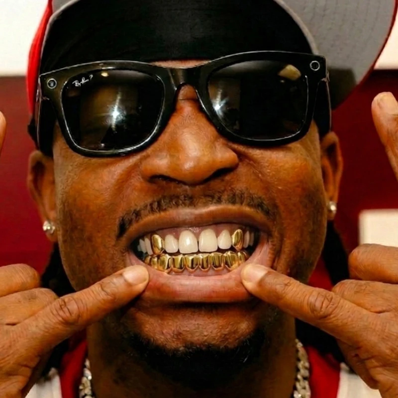 Top Bottom False Teeth Halloween Mouth Grills Punk Copper Plated Gold Tooth Performance Party Ornament Grillz Supplies Festival