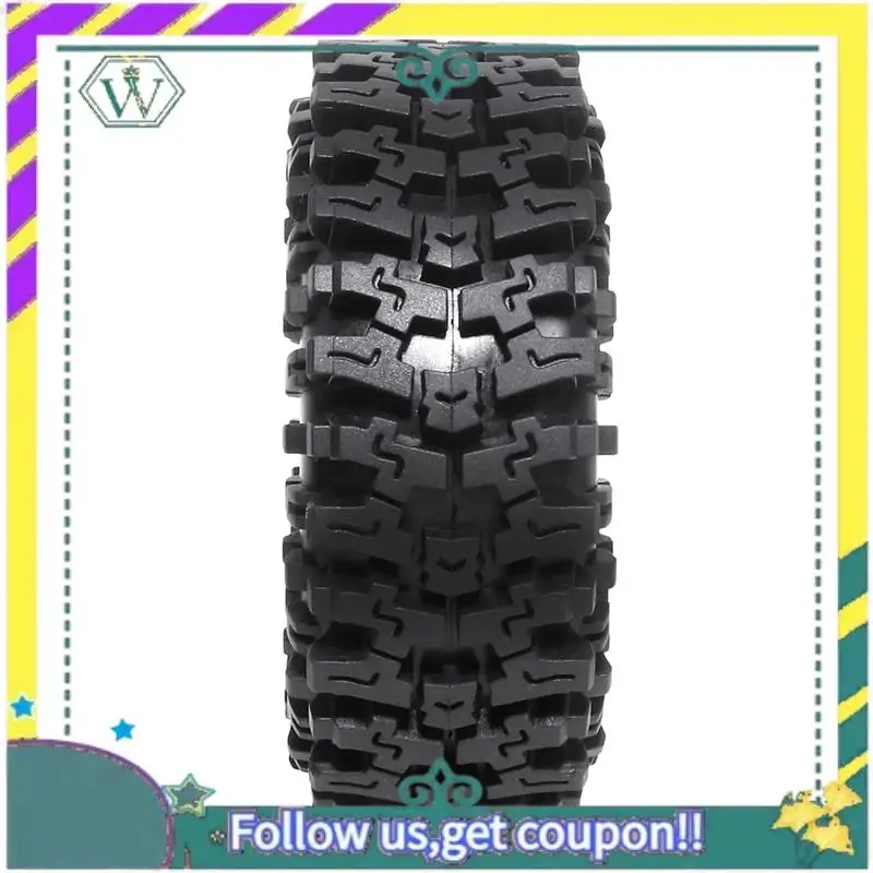 

(New) 4PCS Plastic Wheel Hub 1.9Inch Rubber Rock Tyres Wheel Tires For 1:10 RC Crawler Car Axial SCX10 TRX4