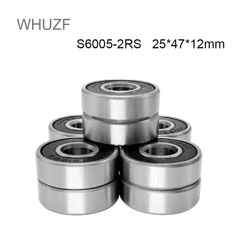 

WHUZF 2/5PCS S6005RS Bearing 25*47*12mm ABEC-5 440C Stainless Steel S 6005-2RS Ball Bearings S6005 Stainless Steel Ball Bearings