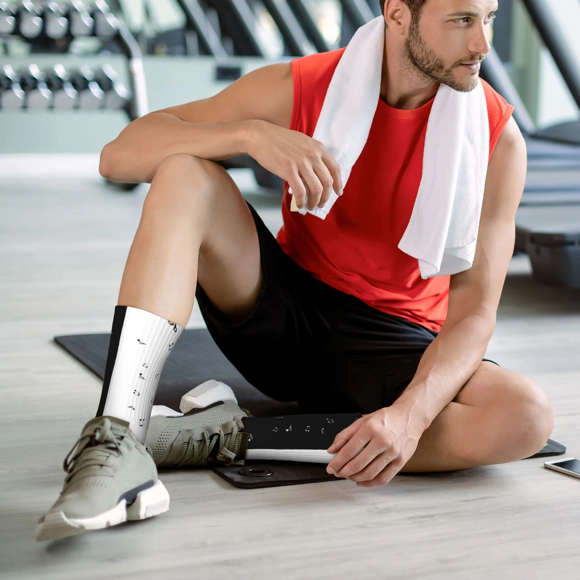 أضيق الحدود مفاتيح البيانو الموسيقى ملاحظات جوارب الرجال الجوارب لينة تنفس الجوارب الموضة الربيع الدراجات المضادة للانزلاق تصميم الجوارب هدية