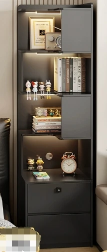 The product can be customized. Modern and simple, bedside table bookshelf integrated, with fingerprint lock