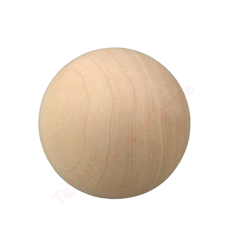 6mm-90mm Diameter Solid Wood Ball No Hole Natural Logs Handmade Wooden Round Beads DIY 6 8 10 12 15 18 20 25 30 35 40 45 50-90mm