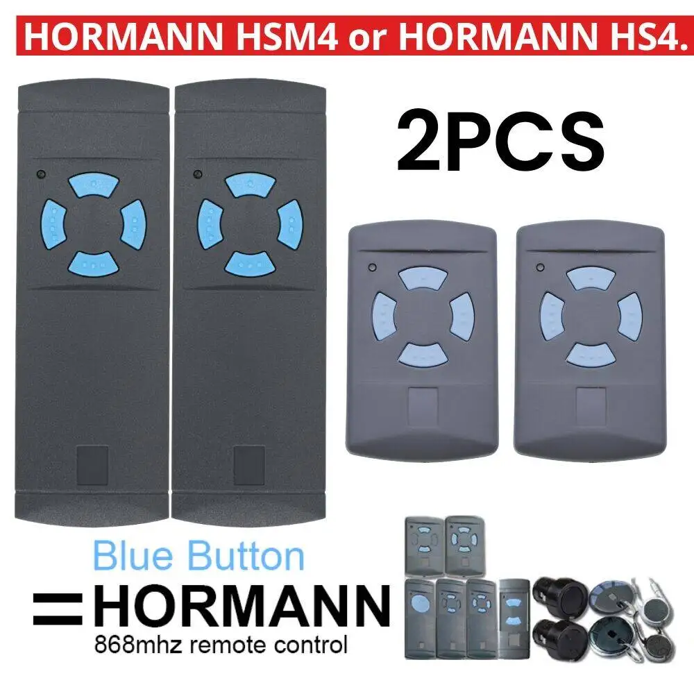 

2PCS HORMANN 868MHz Gate Remote Control HORMANN HSM4 HSM2 HS4 HS2 HS1 HSE2 HSE4 HSZ1 HSZ2 HSP4 HSD2 Garage Door Remote Control