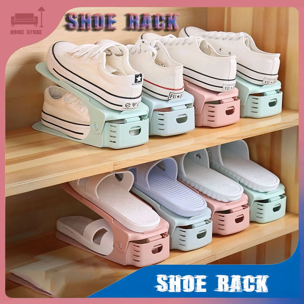 Adjustable Shoe Rack Double-layer Shoes Organizer and Storage Livingroom Thickened Space Save Shoe Support Rack Home Supplies