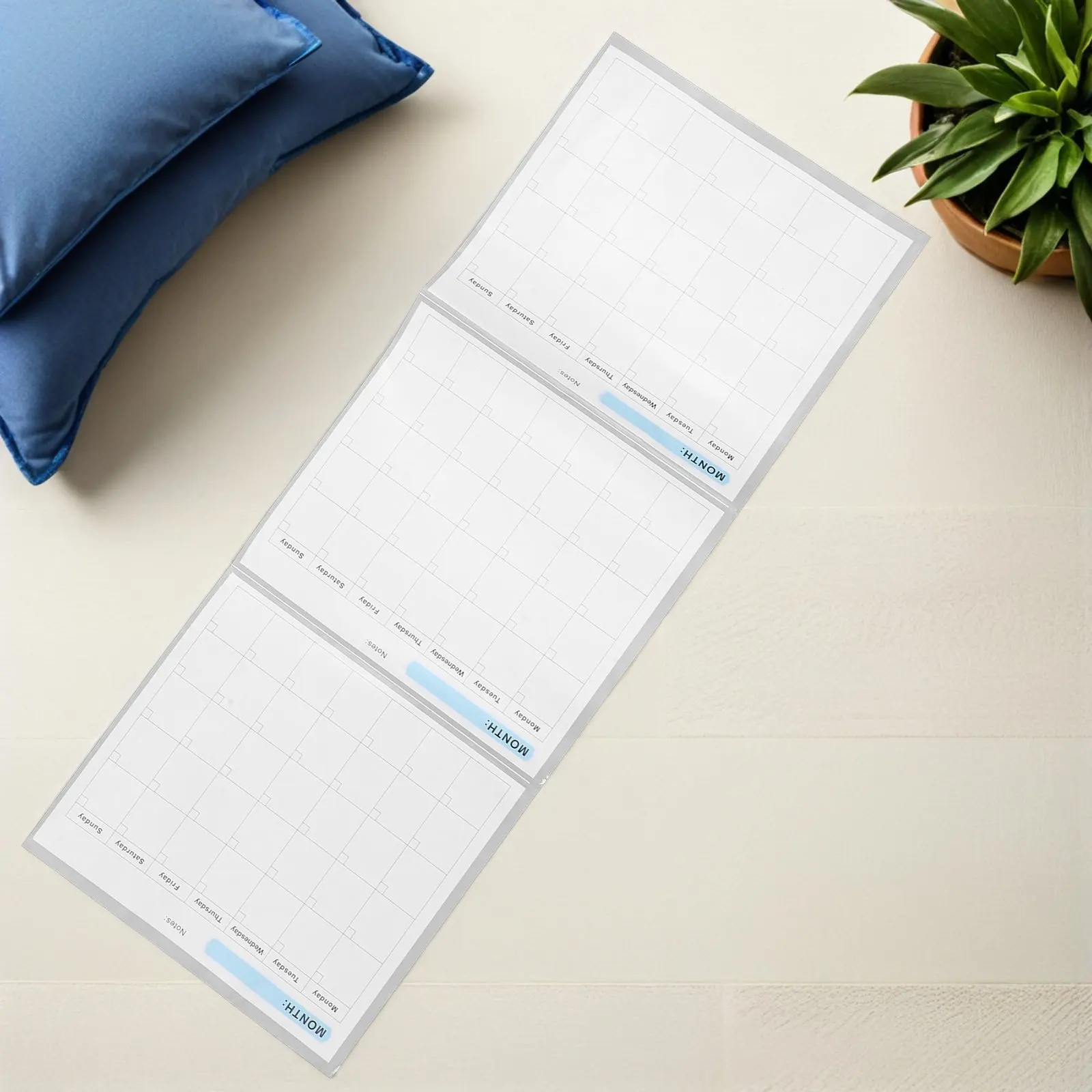 

34x58 Inch Large Erasable Year Planner Blank Undated Wall Calendar Giant Reusable Whiteboard Calendar Writable Monthly Schedule
