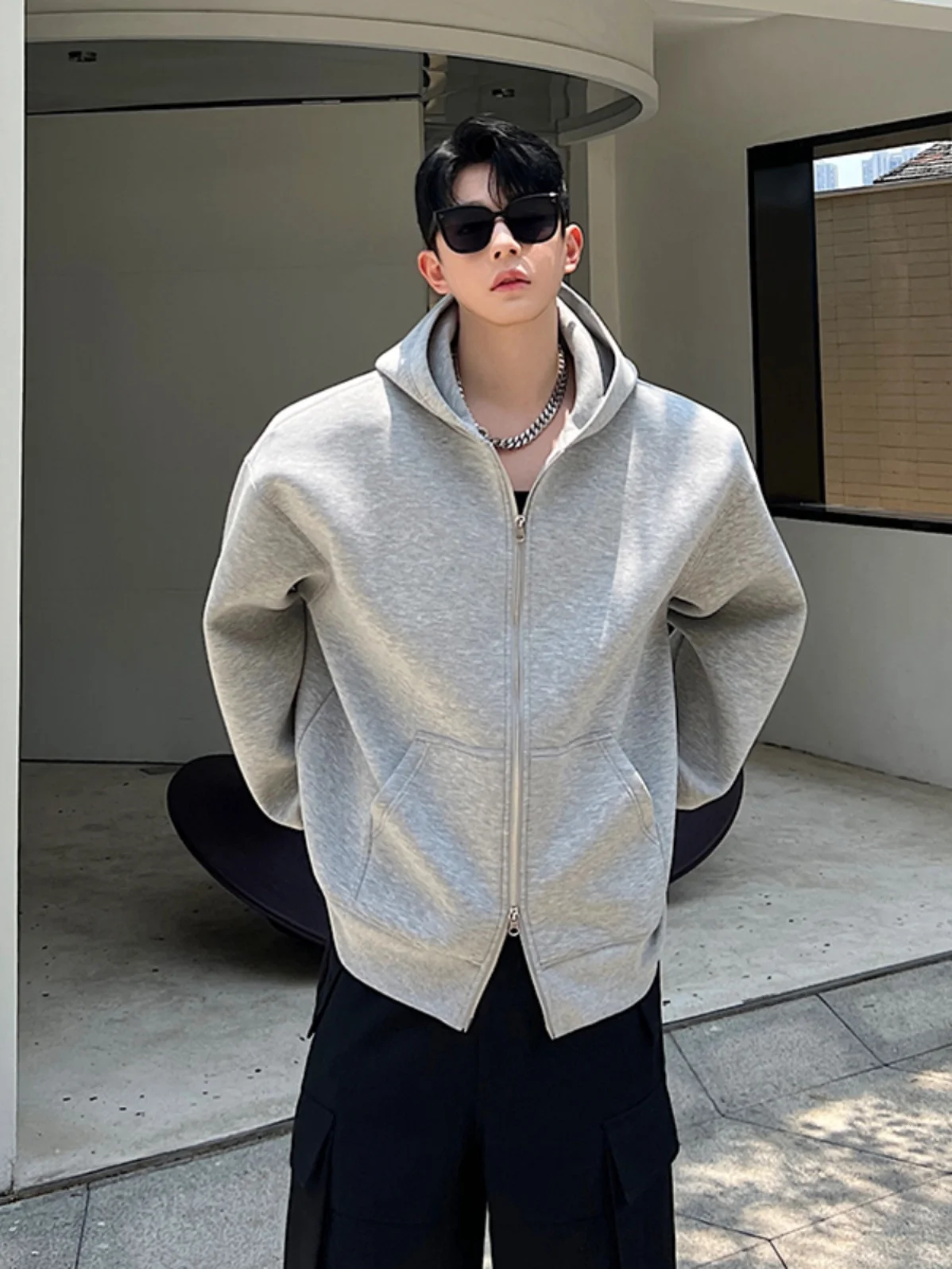 

Loose Fit Men's Hoodie Jaet Space Cotton Padded oulder Open Cardigan Casual Sle Four Seasons Universal Polyester Fabric