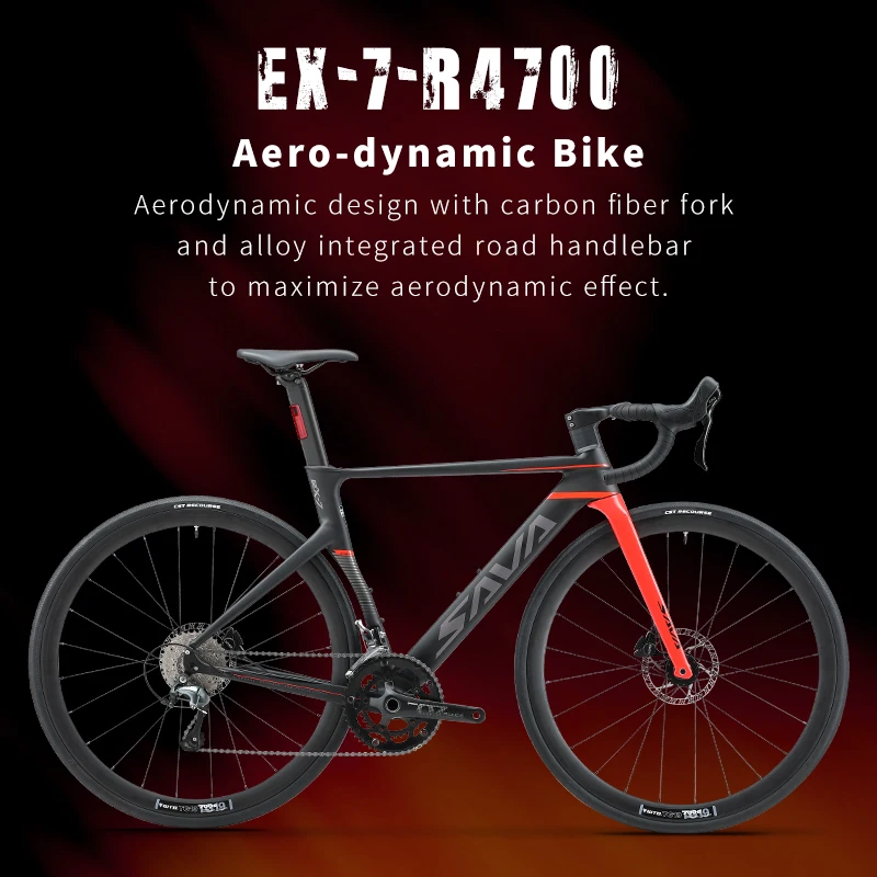 Low Price Aluminum Road Bike EX-7 SHIMAN0 TIAGRAED-R4700 20 Speed Road Bike Race Bike with Safety Ride Tail Light UCI Certified