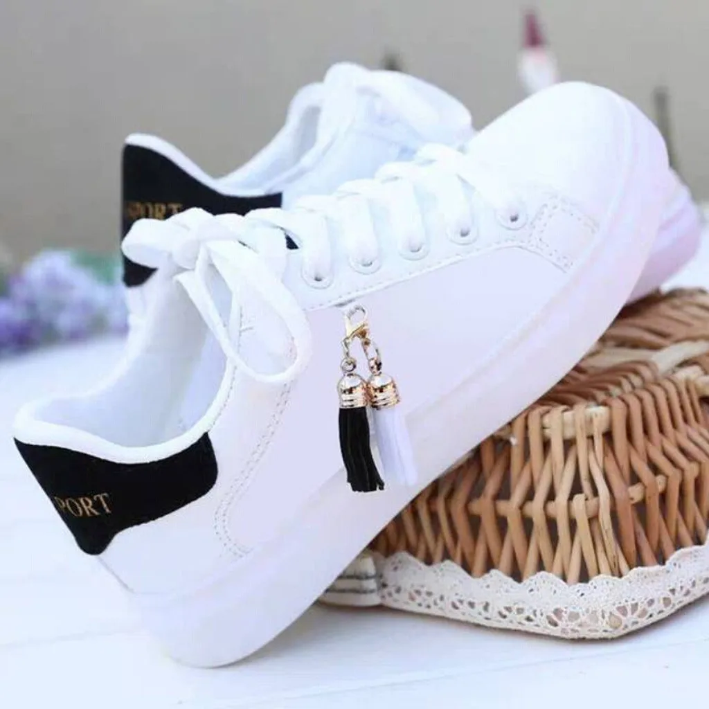 Spring Autumn Women 39 Tennis Fashion White Shoes Woman\'s PU Leather Solid Color Ladies Casual Shoes Basketball Footwears