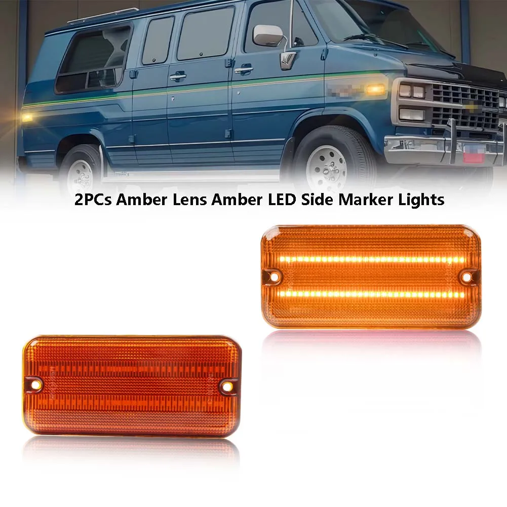 Voor/Achter Zijmarkeringslichten Richtingaanwijzers met LED Voor 1985-1995 Chevrolet G10 G20 G30 P20 P30 GMC G1500 G2500 G3500 P2500 P3500