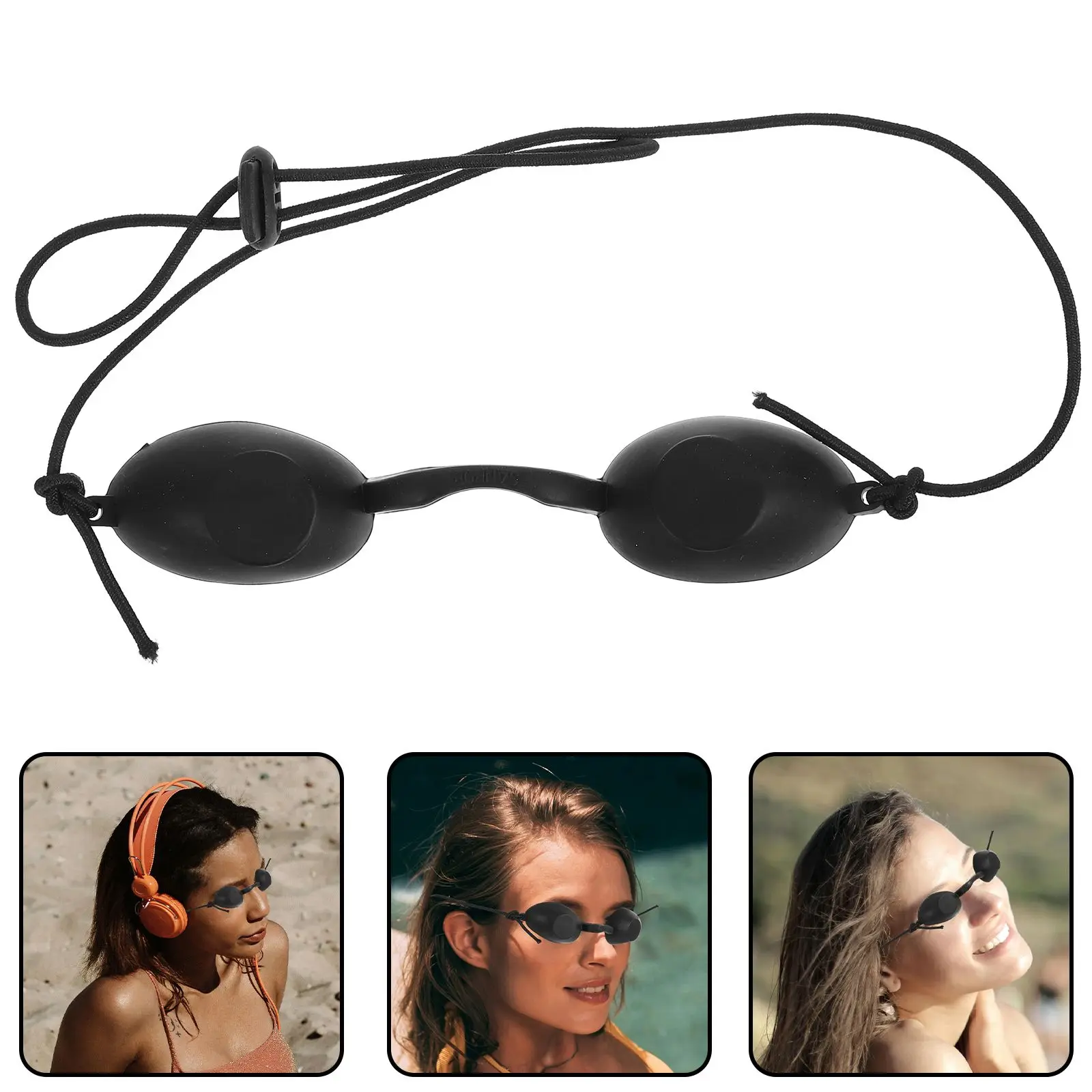 2 Pcs Protective Goggles Eyemask Safety Blindfold Black Eyebrow Tattooing Patch
