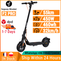 EU Stock Ninebot by Segway F2 PRO Smart Electric Scooter 450W Power 32km/h Max Speed 55km Long Range Kickscooter 35mm Suspension