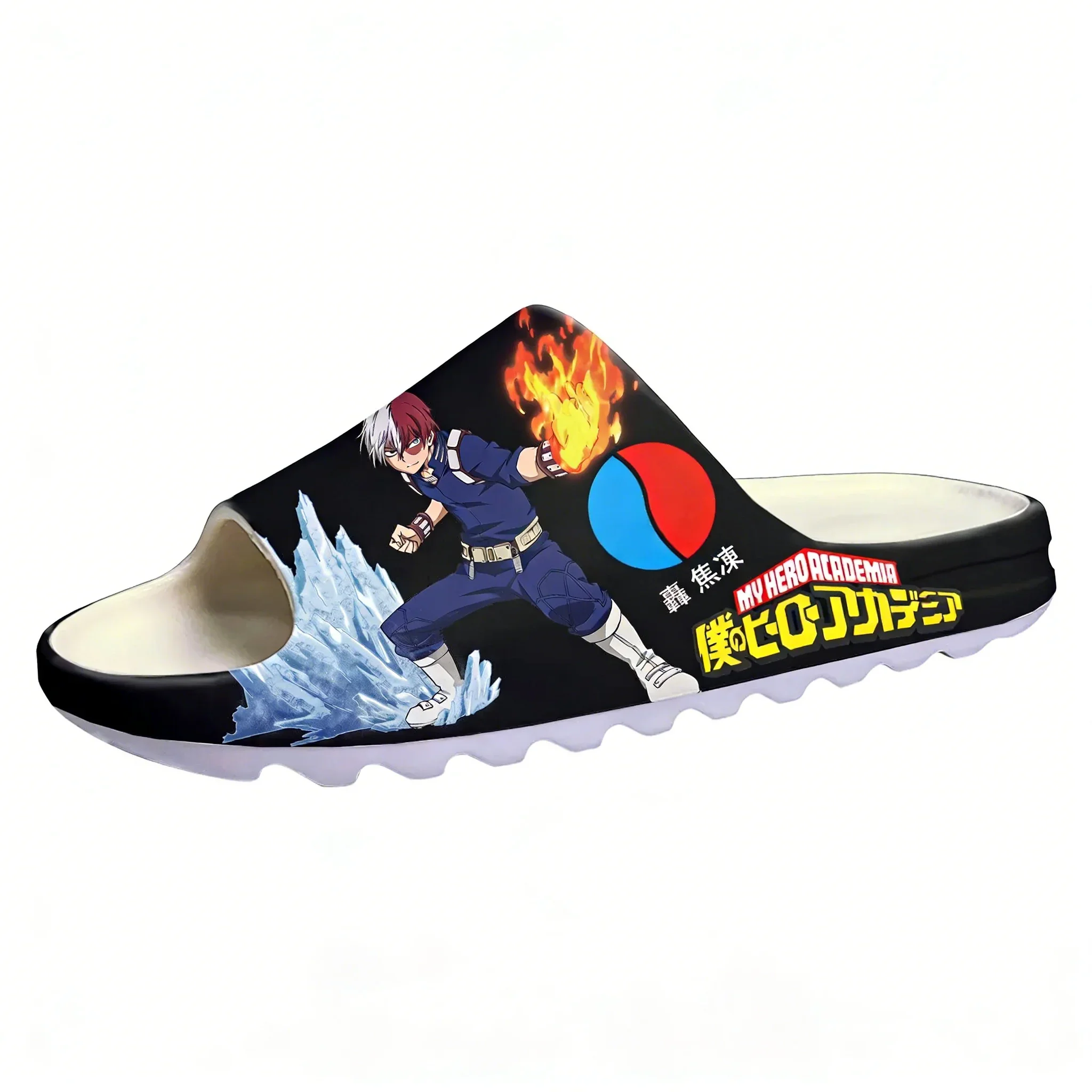 

My Hero Academia Shoto Todoroki Soft Sole Sllipers Home Clogs Customized Water Shoes Men Women Outdoor Stepping Beach Sandals