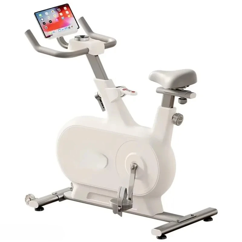 

Тихий стационарный велотренажер, элегантный белый дизайн, регулируемое сопротивление для небольшого домашнего тренажерного зала, кардиотренировок, стиль, фокусируемый для взрослых