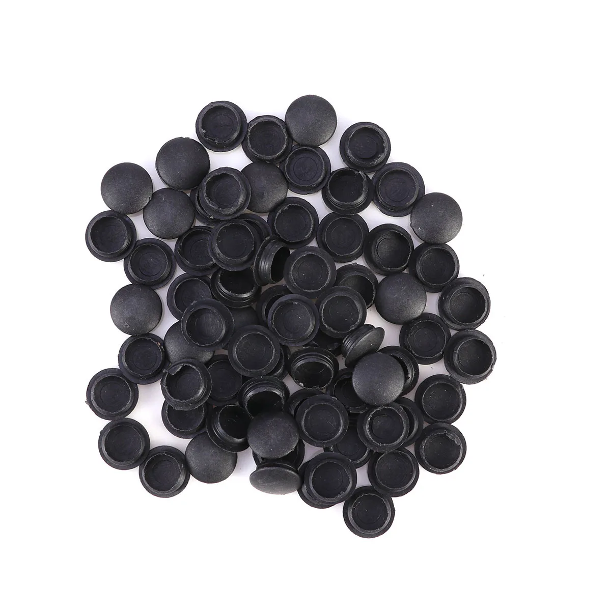 50 Buah Penutup Sekrup 12Mm Tutup Dekoratif Engsel Plastik Hitam untuk Perangkat Keras Penutup Sekrup Engsel Furnitur Jendela Pintu Kabinet