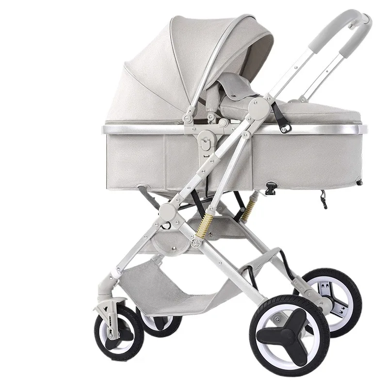 Cesta três em um, armazenamento de uma mão, carrinho de bebê leve, pode sentar e deitar, amortecedor bidirecional, destacável