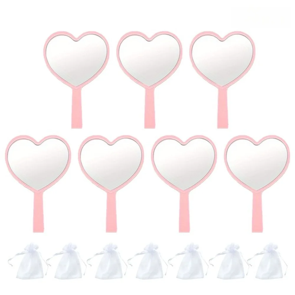 Juego de espejos de mano con forma de corazón, 5/10/15/20 juegos, con bolsas, espejos de maquillaje compactos portátiles para mujeres, recuerdo de fiesta de boda