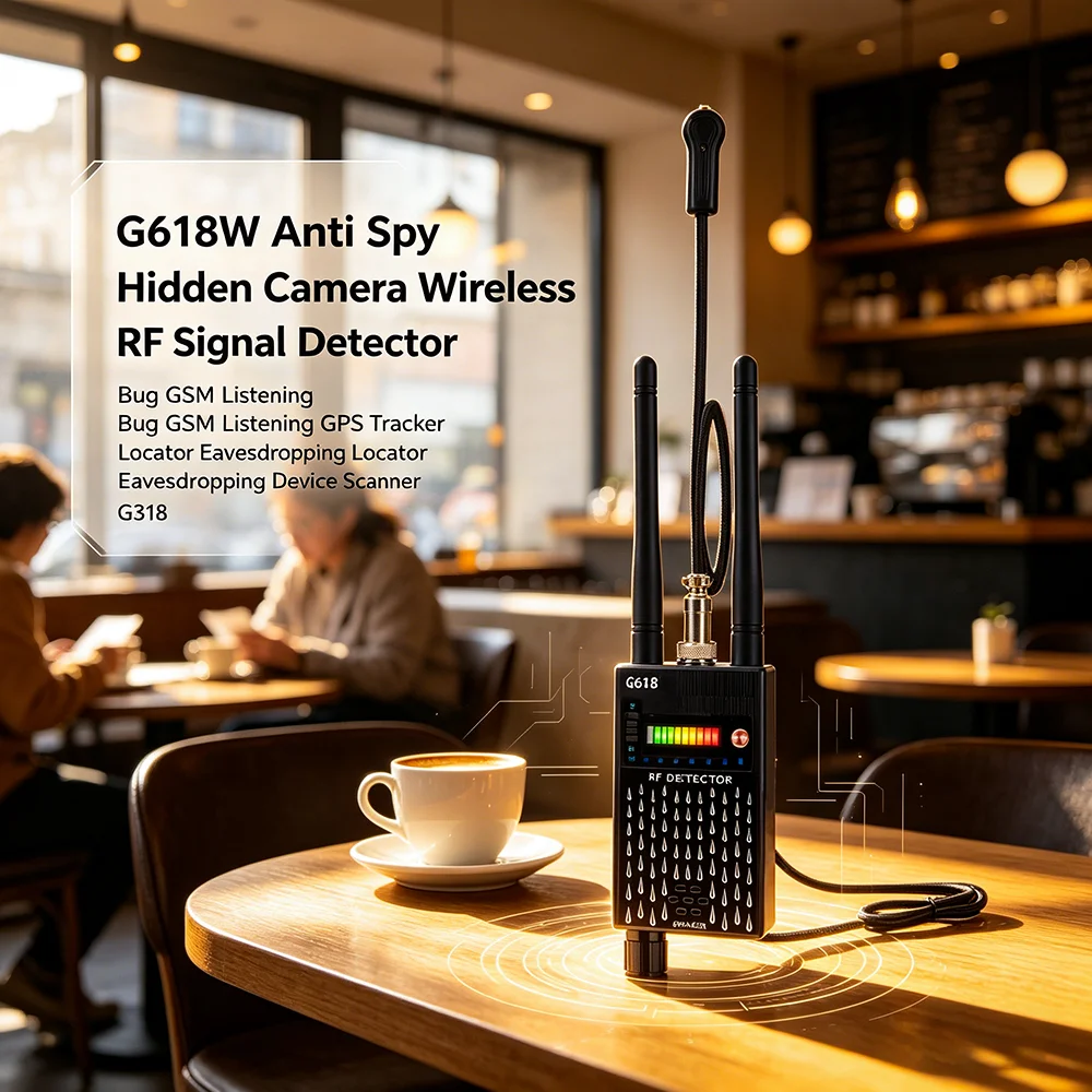 

G618W Anti Spy Hidden Camera Wireless RF Signal Detector Bug GSM Listening GPS Tracker Locator Eavesdropping Device Scanner G318