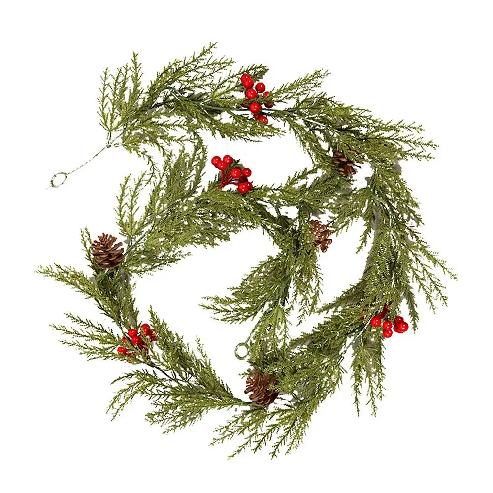 YOUZI Christmas Artificial Garland With Pine Cone Berry Likelike Looking Faux Hanging Plants For Wedding Party Decoration PLASTI