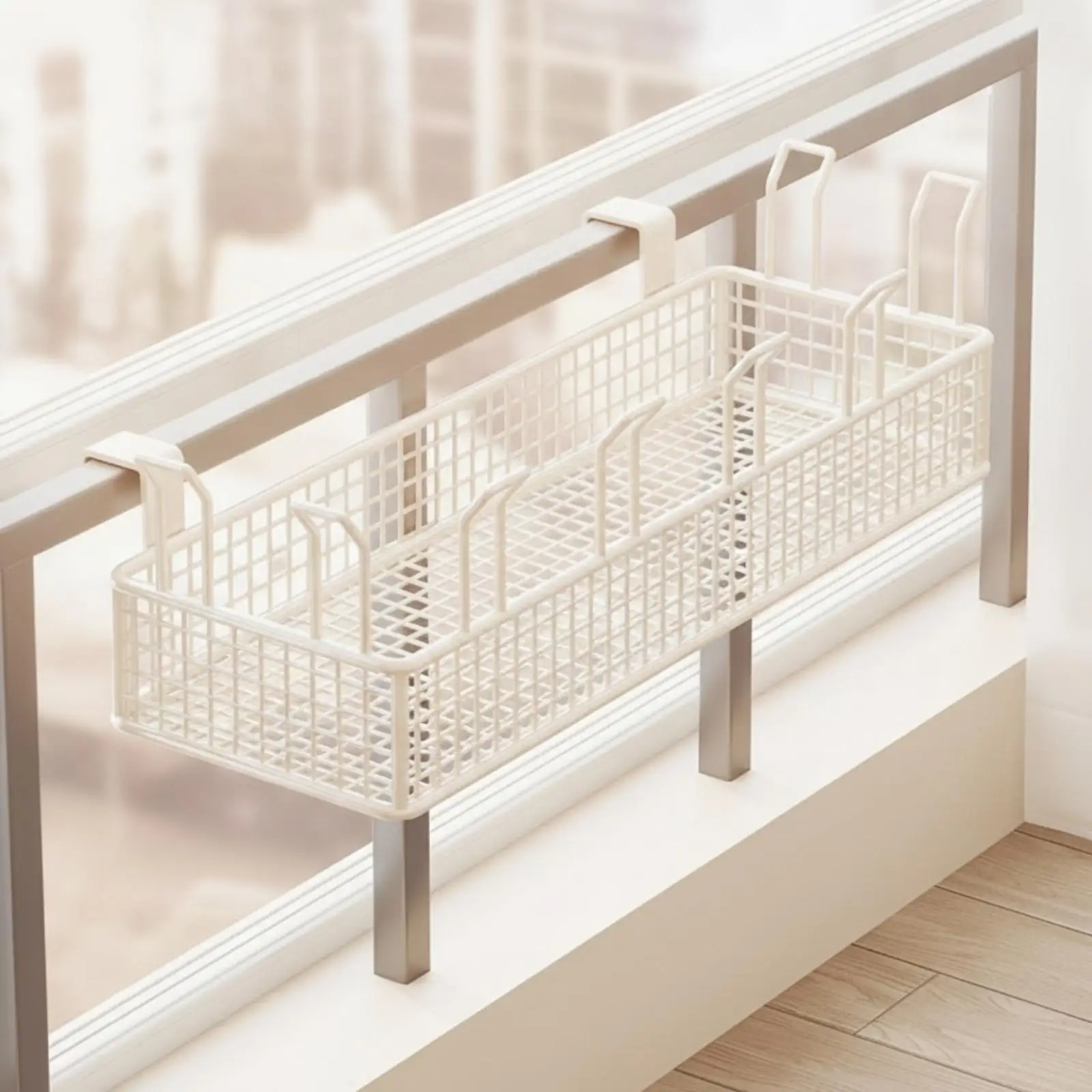 Cat Balcony Bed Hanging Perch for Window Railing Wrought Iron Ventilated Lounger Space Saving Design for Cats