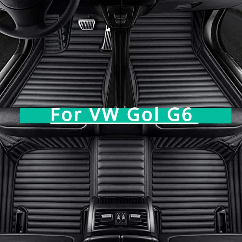 Custom Car Floor Mats For VW Gol G6 Volkswagen 2008-2023 Waterproof Interior Accessories Rubber Auto leather Carpet Rugs Foot