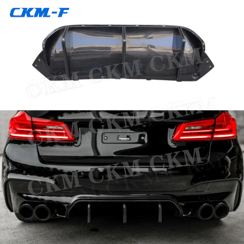 Dry Carbon Fiber Rear Bumper Lip Diffuser Extension Covers for BMW 5 Series F90 M5 2017 2018 2019 Back Diffuser Guard