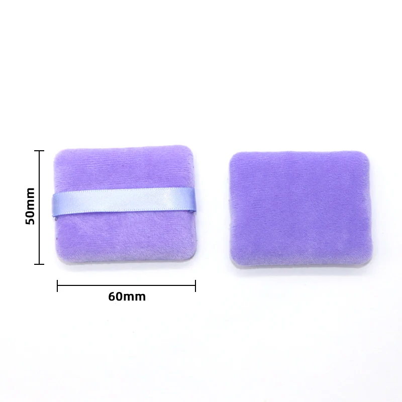 OGEYERO Square Velvet Powder Puff Flours Mini Face Makeup Sponge Cosmetics Soft Cotton Face Powder Puff Washable Lightweight