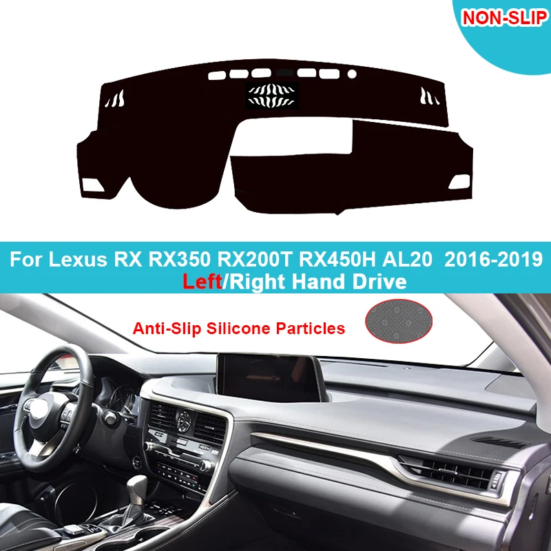 Car Dashboard Cover DashMat For Lexus RX RX350 RX200T RX450H AL20 2016 - 2019 Flannel Suede Polyester Carpet Protector Sun Shade