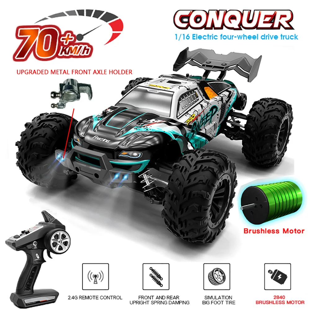 SCY 16101PRO 16102PRO 1:16 70KM/H 4WD RC Car With LED Headlight Remote Control Cars High Speed Drift Monster Truck for Kids Toys