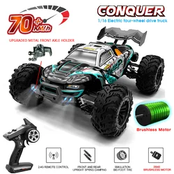 Carro RC com farol LED e controle remoto para crianças, brinquedos de alta velocidade Drift Monster Truck, SCY 16101PRO, 16102PRO, 1: 16,70 KM, H, 4WD