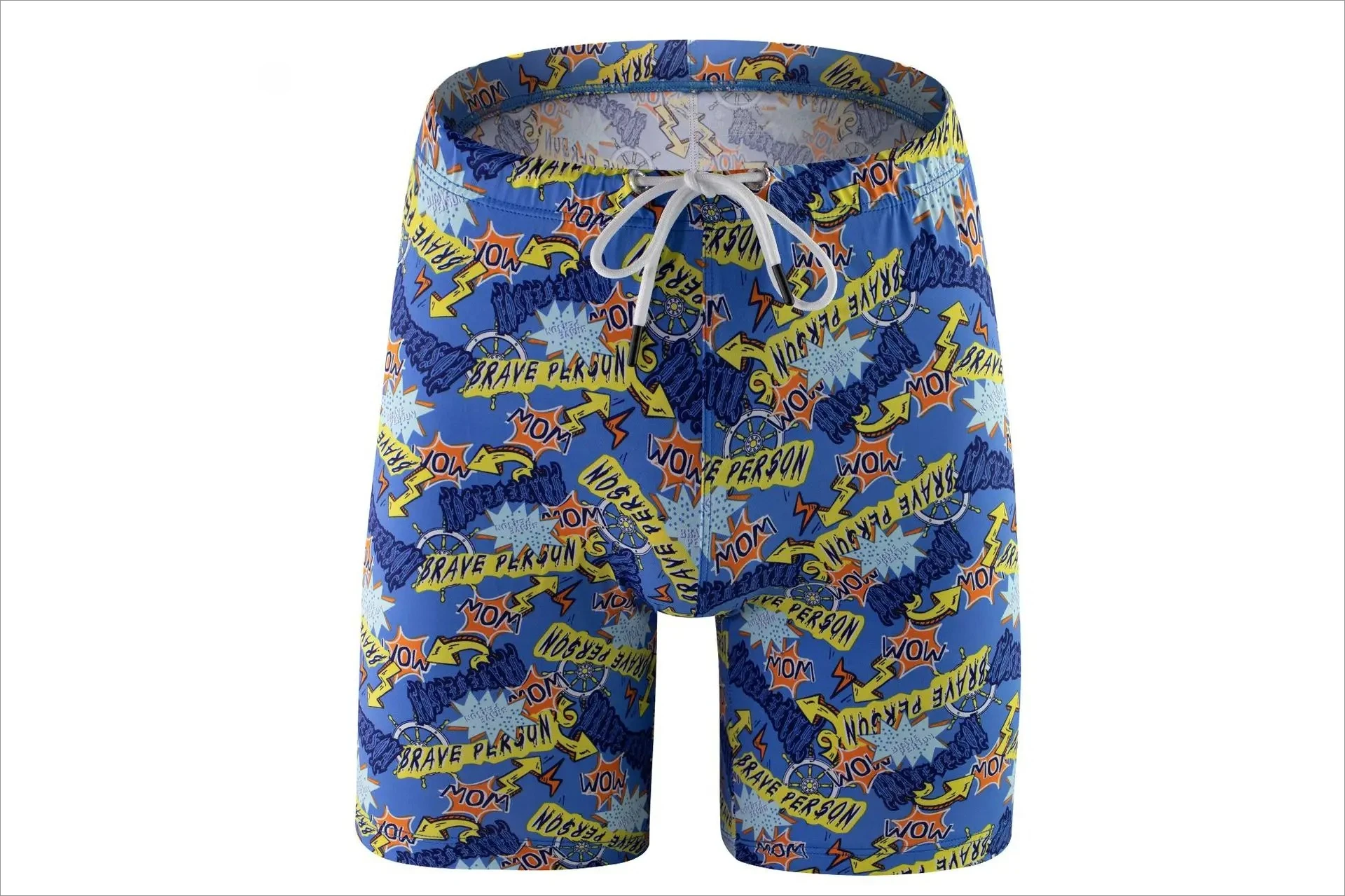 

Мужские удлиненные плавки с принтом, летние пляжные шорты, быстросохнущие купальные шорты для бассейна и термальных источников, молодежная пляжная одежда