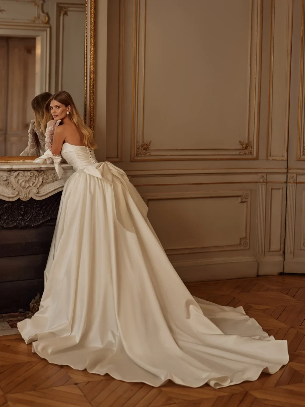 Abiti da sposa principessa a trapezio in raso avorio personalizzato con scollo a cuore da donna abiti da sposa abito da sposa con scollo a V Robe De Marié