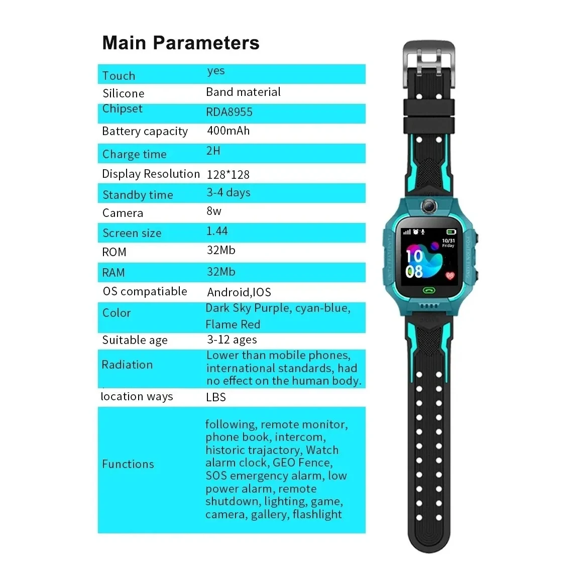 Children Smart Watch Kids Waterproof Smartwatch Wrist For Boy Girl Wristwatch Digital Connected Electronic Clock Child Hand Band