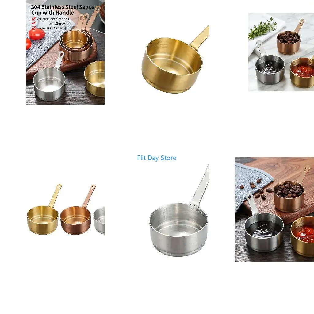 F92C Convenient Miniature Sauce Pan 100ml Stainless Steel Cooking Cup Safe For Stovetop And Induction Heating
