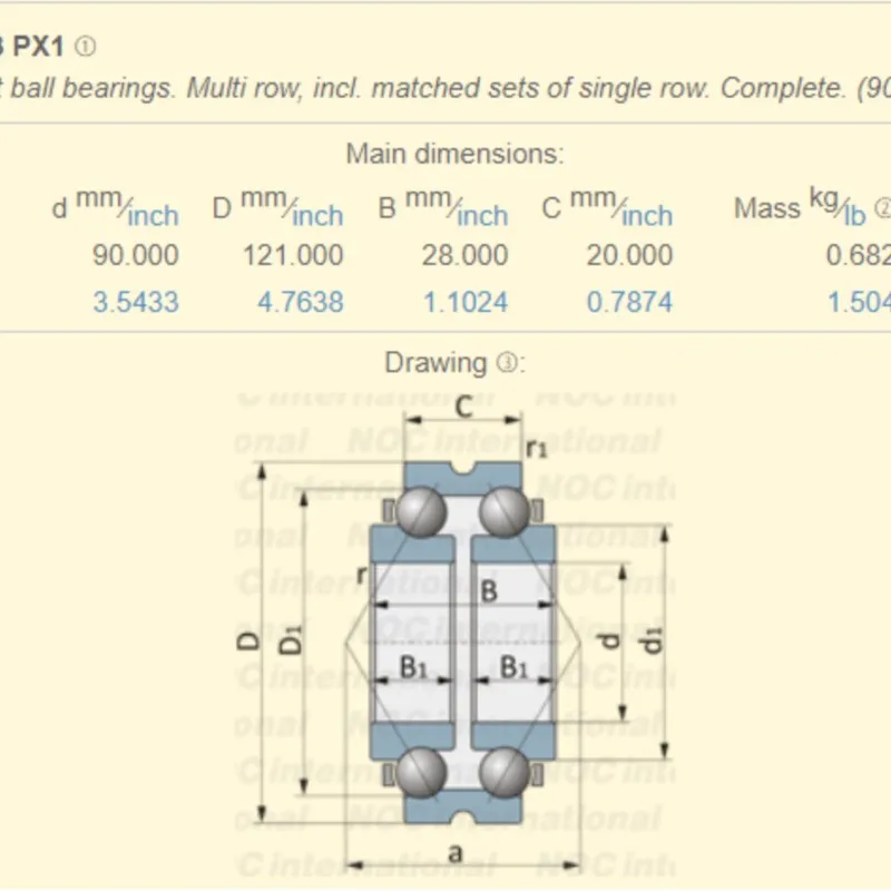NTN DE 1813 Angular Contact Ball Bearings DE 1813 PX1 Multi Row Excavator Bearing Double Row Ball Bearing DE1813PX1
