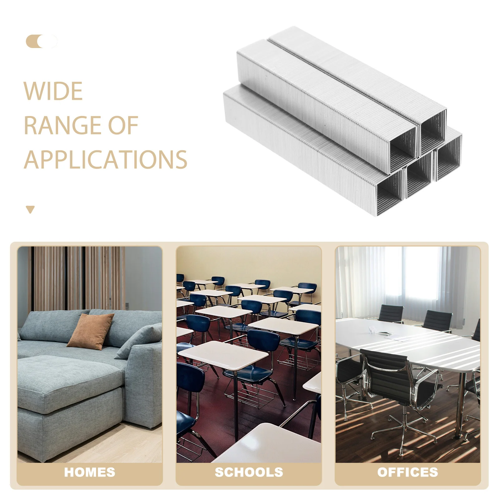 1000pcs Steel Staples Heavy Duty Refill For Mini Stapler Office Supplies Paper Binding Fastener Compact Metal File Daily Use