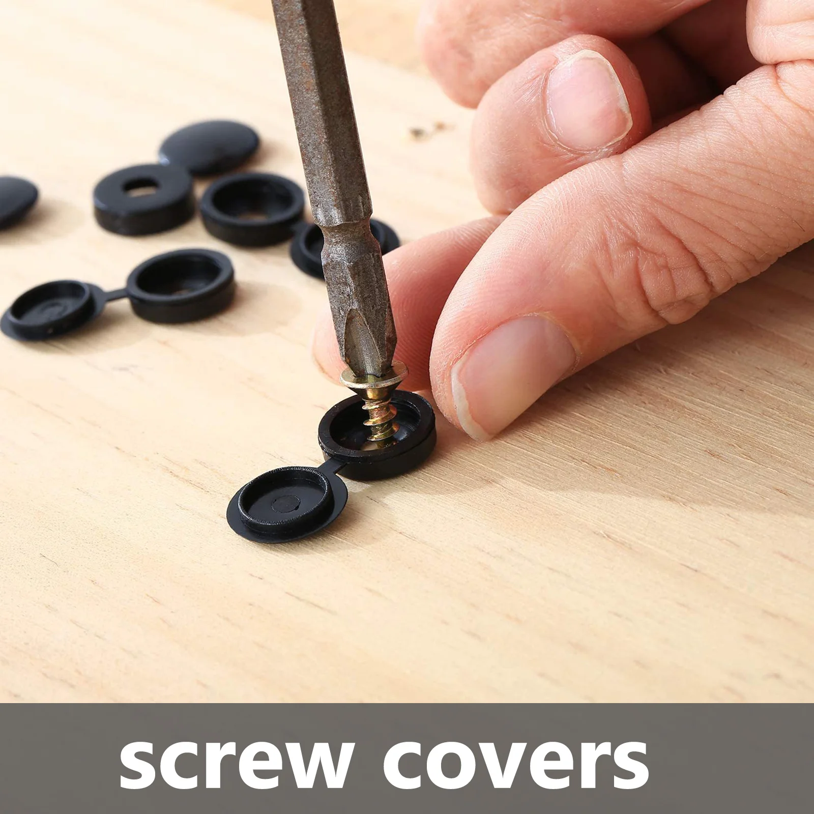 

200Pcs Screw Caps Plastic Self-Tapping Cover Snap Decorative Protective Cap for Home Office DIY Furniture Wall Fixings