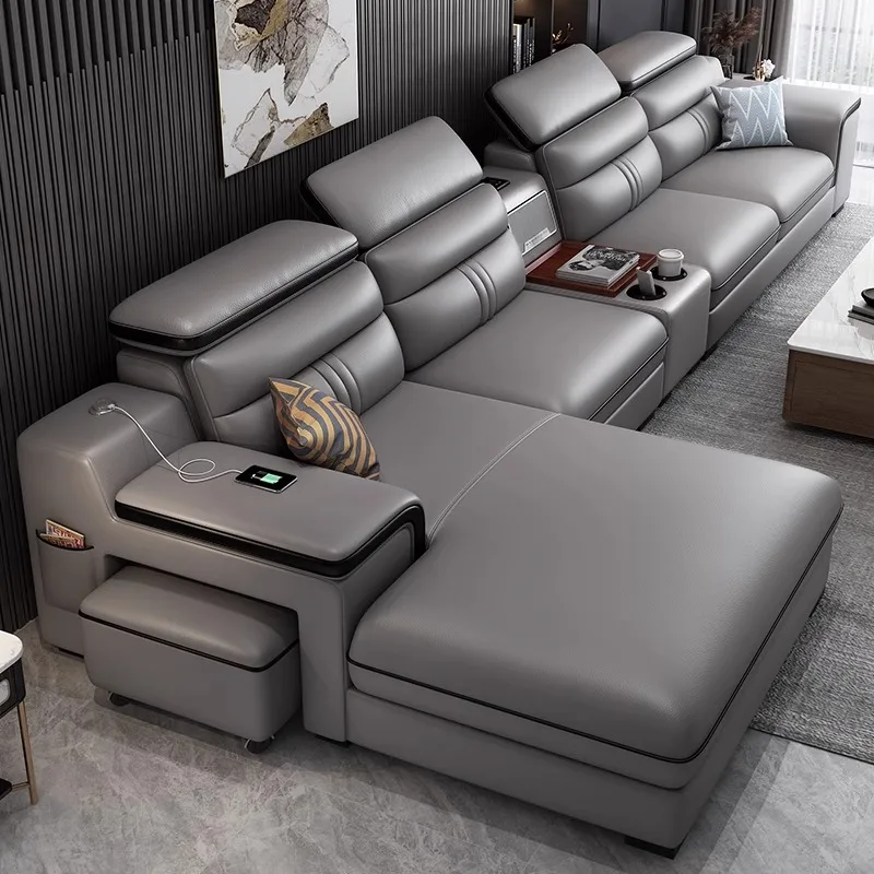 Luxury Italian Small Apartment Sofas Multifunction Recliner Cinema Lazy Sofas Leather Design Fauteuil Salon Home Furniture