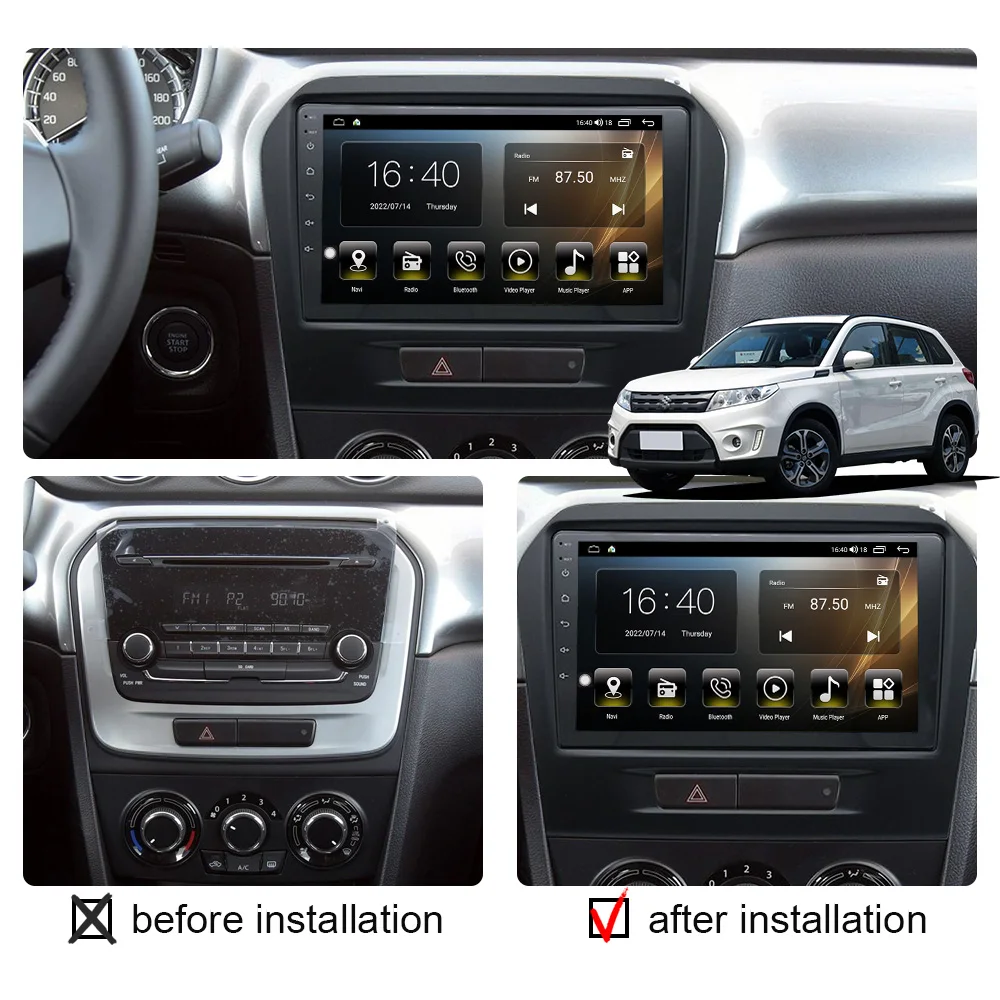 2 Din Car Radio Android 11 Carplay 8G 128 For Suzuki Vitara 2015 -  2019 Multimedia Player HD Screen 2din Head Unit GPS WIFI 4G