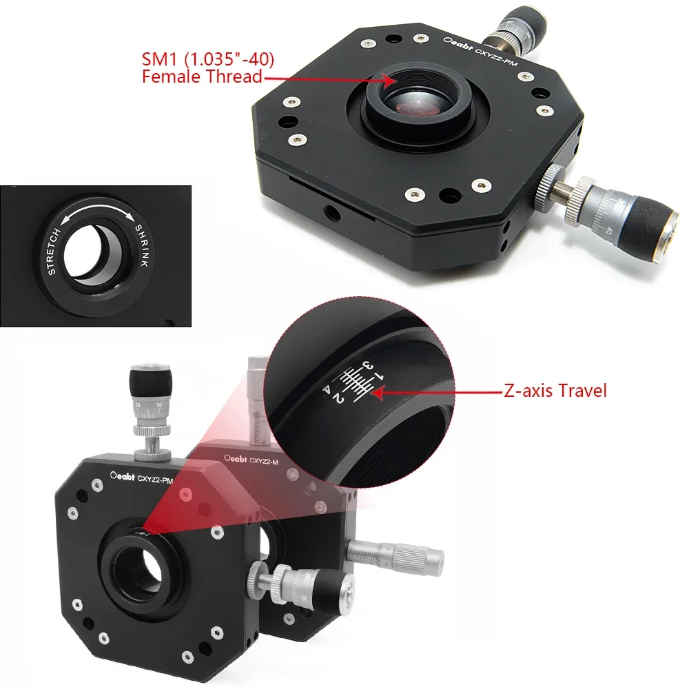 CXYZ2-M Series XYZ Translation Mounting Frame 60mm Coaxial System Adjustment Frame Frame Optical Experiment Adjustment Base