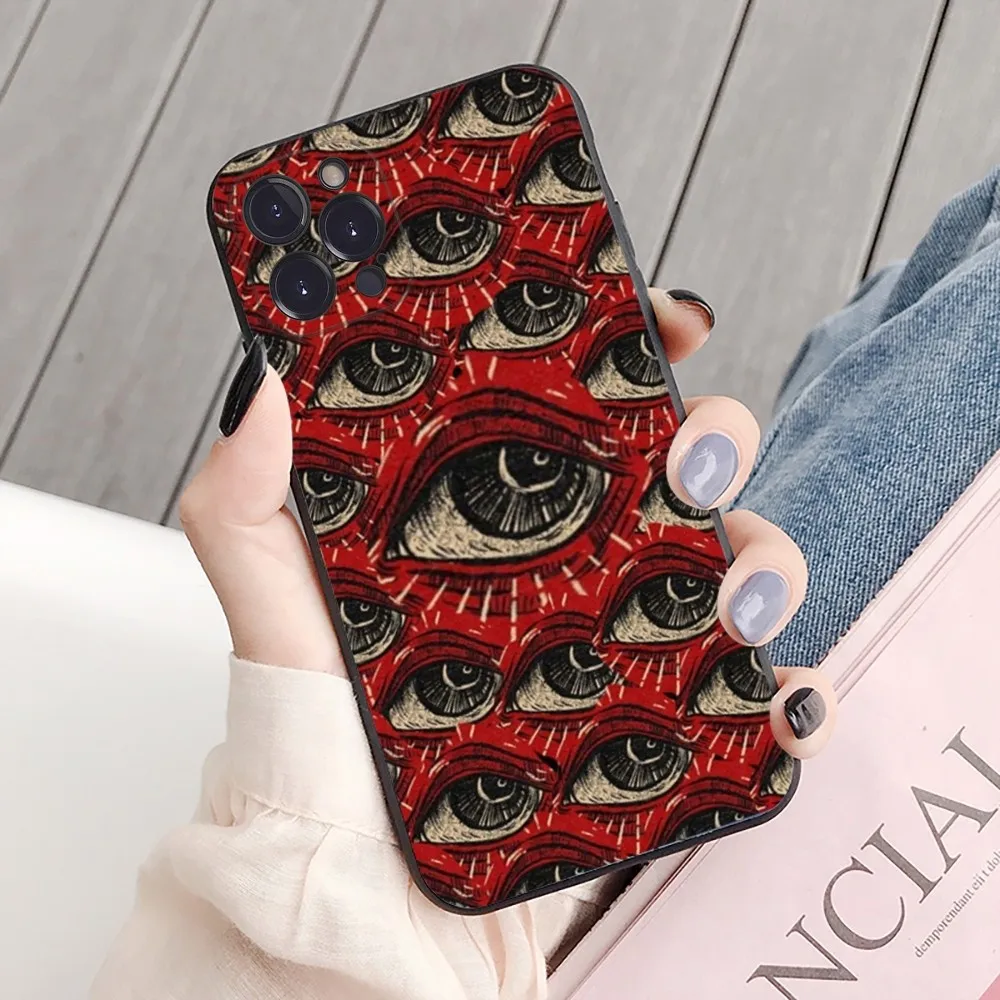 Scary Face Eyes Phone Case For iPhone 15 14 11 12 13 Mini Pro XS Max Cover 6 7 8 Plus X XR SE 2020 Funda Shell