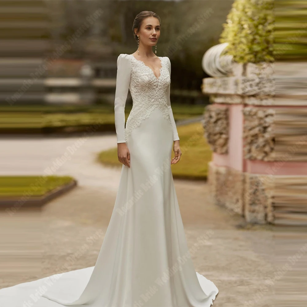 

Sweetheart Collar Sleeveless Women Wedding Dresses Lace Appliques Mermaid Bride Gowns Mopping Length Cocktail Party Customized