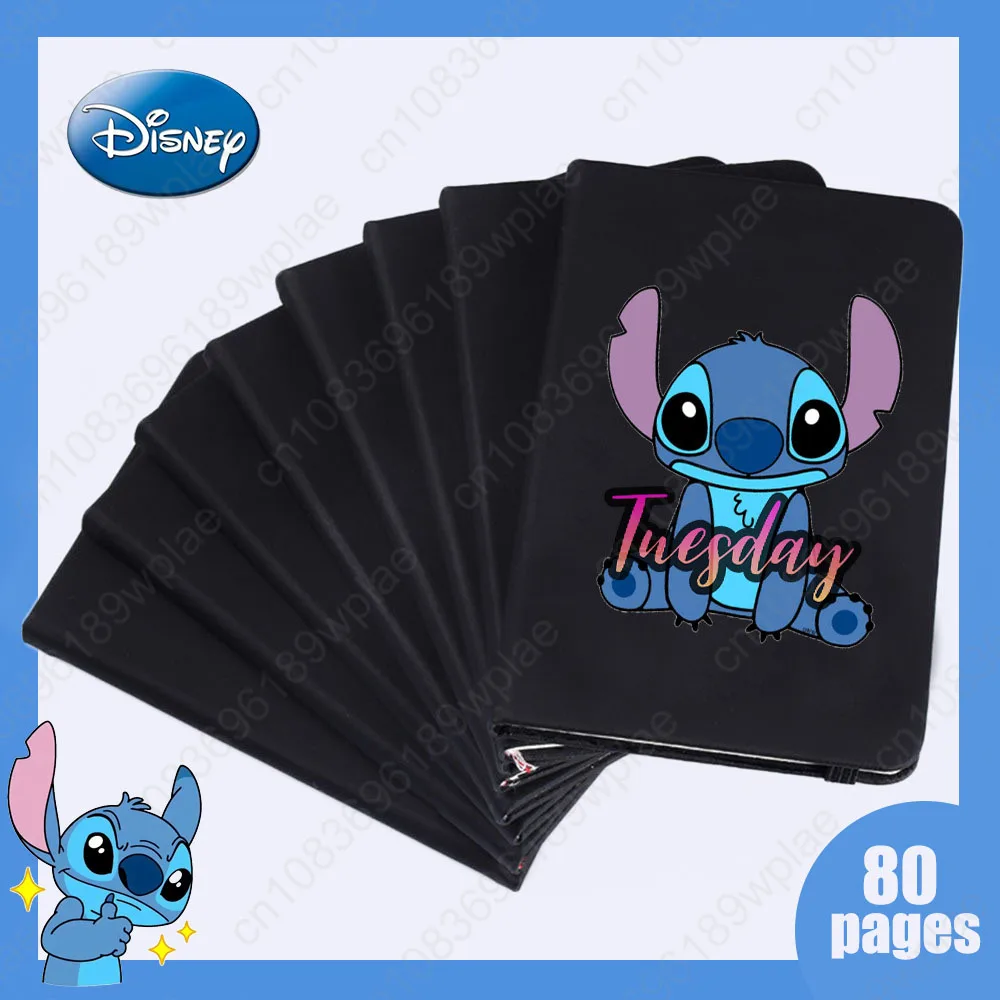 

Disney Stitch Black Notebook for Students Handbooks Notebook Mini Portable Minimalist Diary Practice School Supplies Notebooks